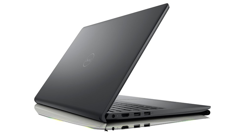 The outside of a Dell Laptop 