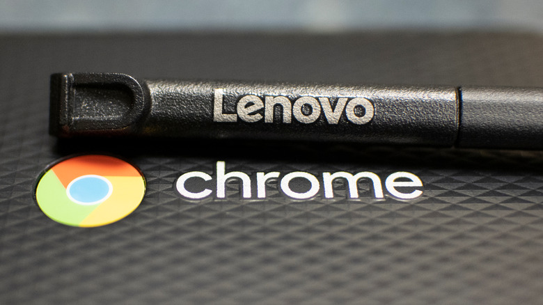 A Lenovo and Chrome logo