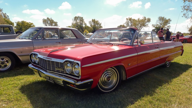 A red Chevy convertible 