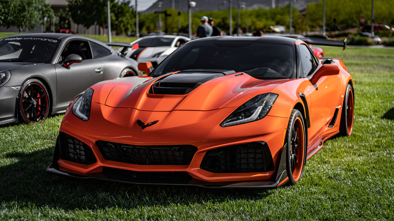 An orange Chevy Corvette