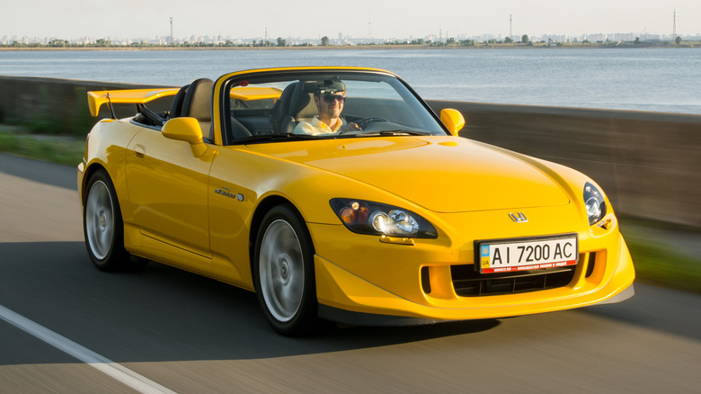 Honda S2000 on coastal road