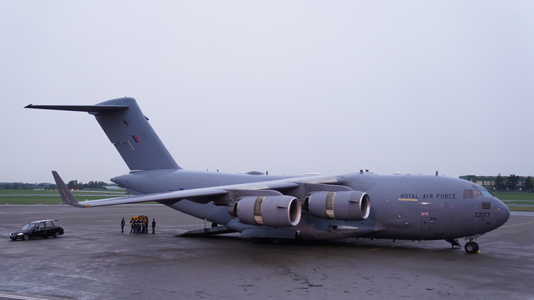 A C-17 Globemaster III on the ground