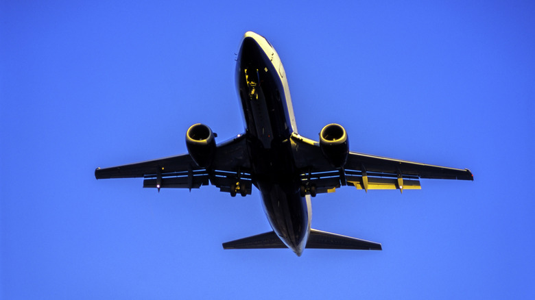 A Boeing 747 flying