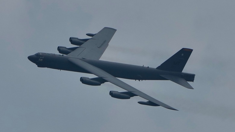 A side view of the B-52