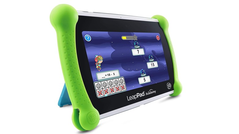 The LeapFrog Tablet with a math game open