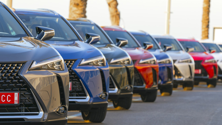 Fleet of Lexus cars