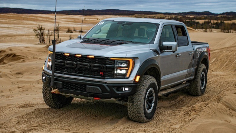 Ford F-150 Raptor R in sand dunes