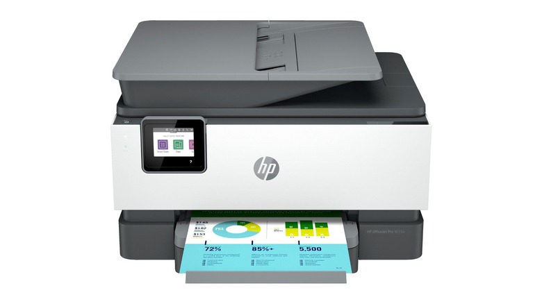 HP OfficeJet Pro 9015e front facing view