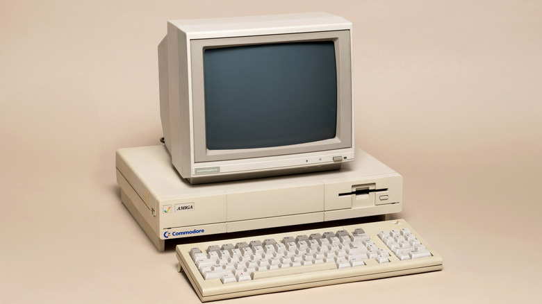 The Commodore Amiga in a pinkish room