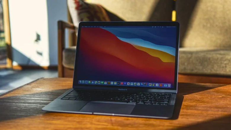 An Apple MacBook M1 sitting on a table