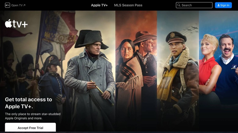 Apple TV+ homepage