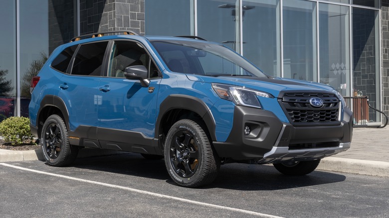 A 2024 Subaru Forester sitting in a parking lot