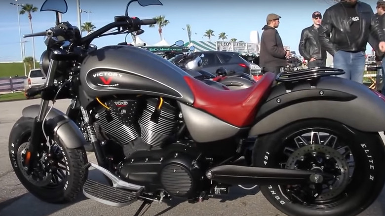 red and black Victory Gunner motorcycle 