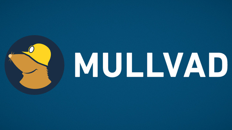 mullvad logo blue background