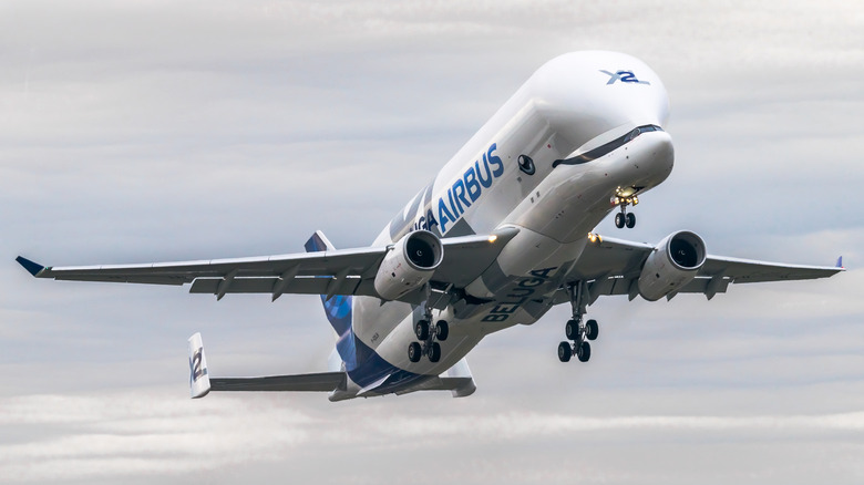 Airbus BelugaXL on cloudy day