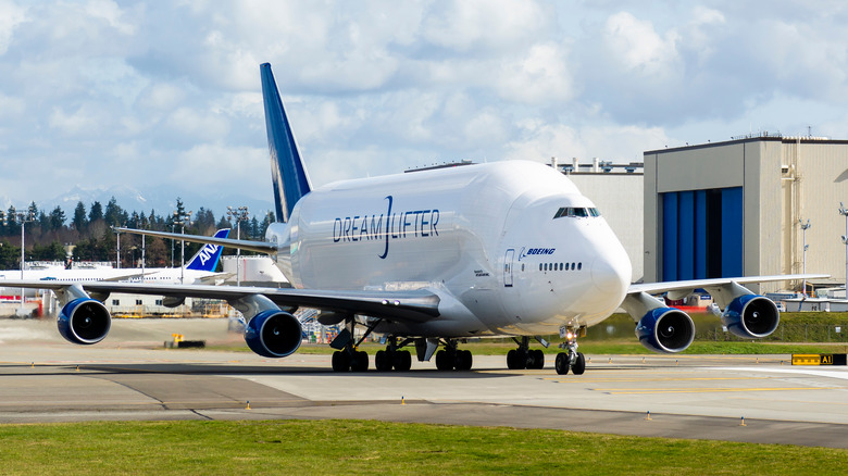 Boeing 747 Dreamlifter at airport