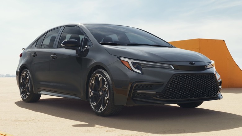 Gray 2025 Toyota Corolla on display