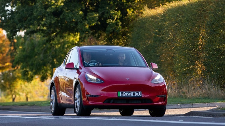 Red Tesla Model Y