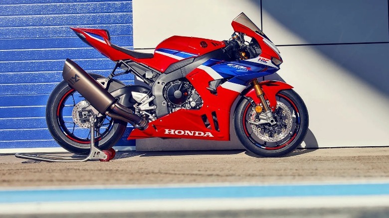 a red Honda CBR1000RR-R