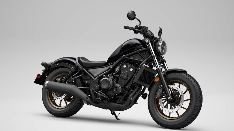 A black Honda Rebel 500