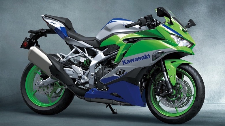 A green Kawasaki Ninja