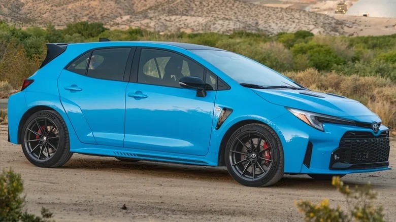 A blue 2024 Toyota GR Corolla Circuit