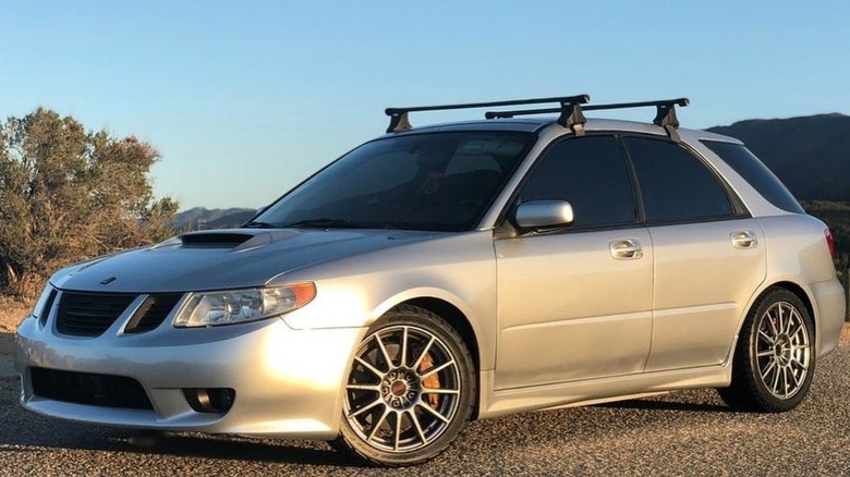 Saab 9-2X parked on road