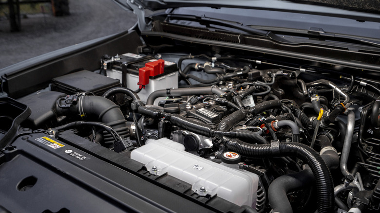 2025 Toyota 4Runner engine bay with the i-FORCE 2.4-liter turbocharged four-cylinder engine