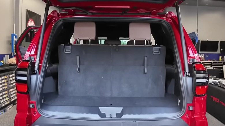 Trunk door of the 2025 Toyota 4Runner opened revealing the third-row seats