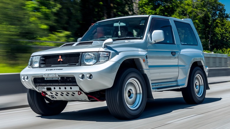 Mitsubishi Pajero Evolution on the highway