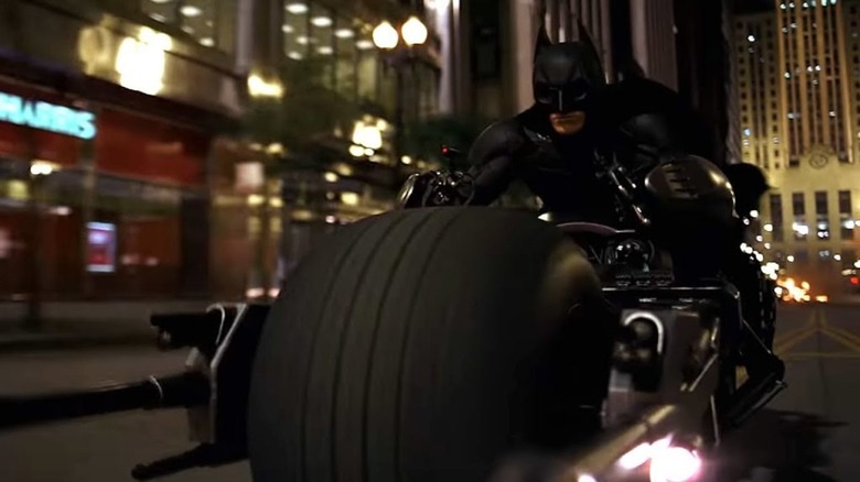 Batman driving Batpod