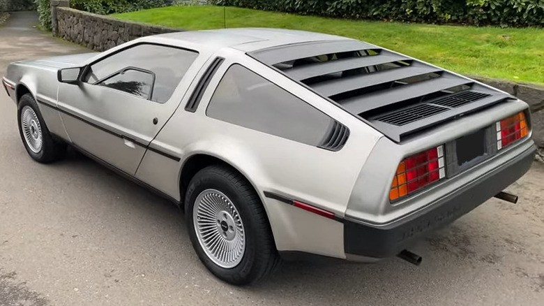 Delorean parked on street