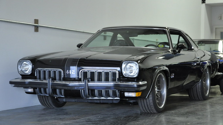 Black 1973 Oldsmobile 442 restomod