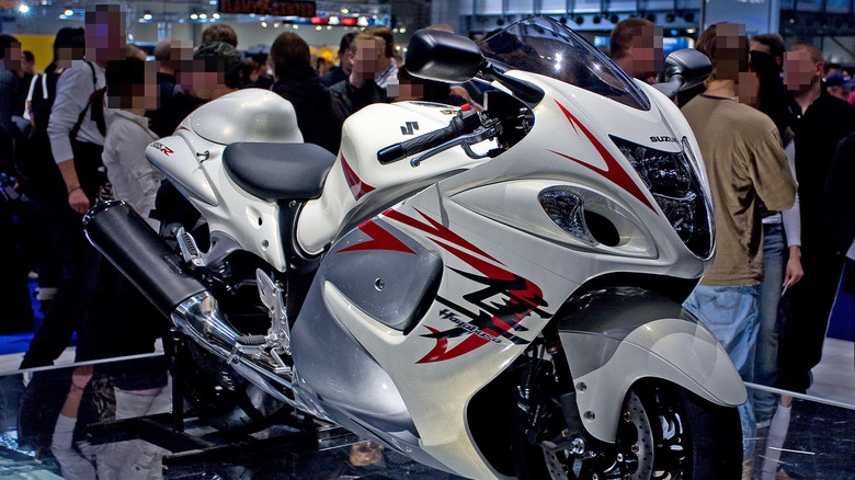 A Suzuki Hayabusa on display