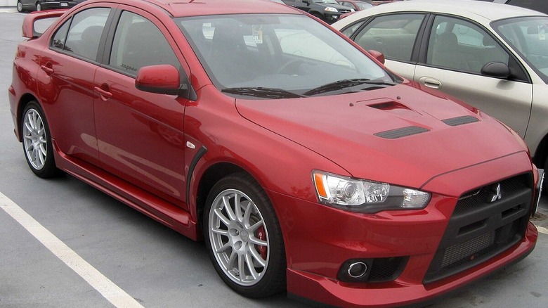 Red 2008 Mitsubishi Lancer Evo X