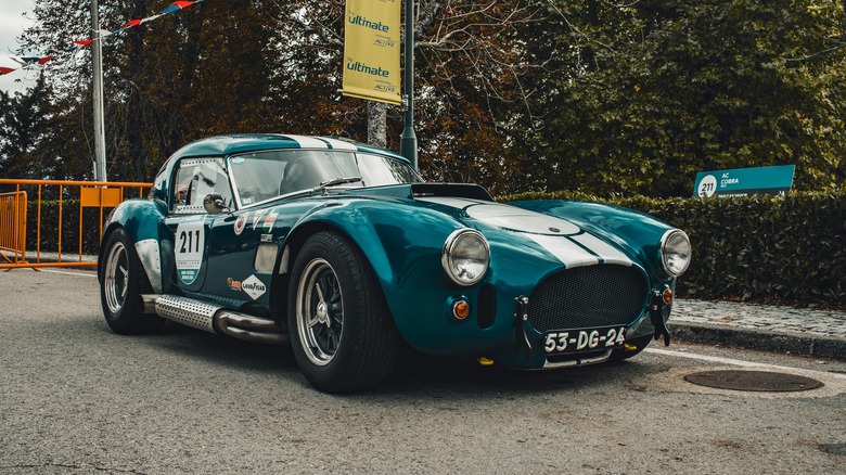 A Ford Shelby Cobra on a city street