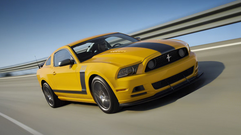 Yellow Ford Mustang Boss 302 Laguna Seca 2013