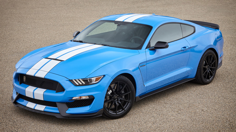 Blue Ford Mustang Shelby GT350 2016