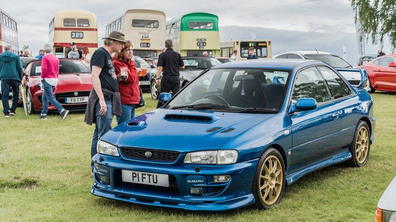 2000 Subaru Impreza P1 at an auction front 3/4 view