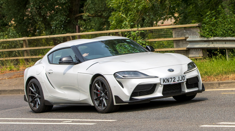 Toyota Supra on road