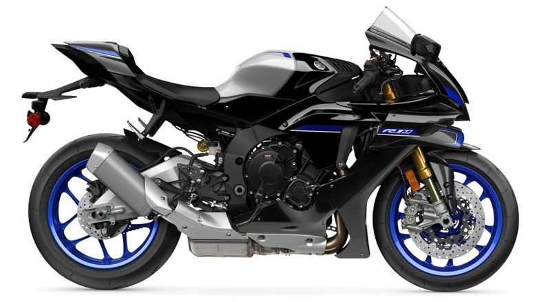 Black and blue 2025 Yamaha R1M