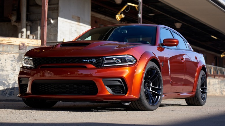 Orange 2023 Dodge Charger SRT Hellcat Redeye parked