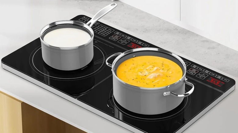 nuwave double induction cooktop stovetop pots