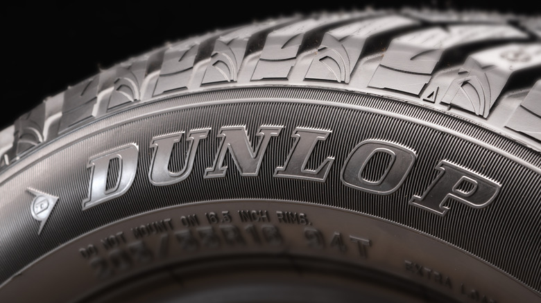 sidewall of Dunlop snow tire