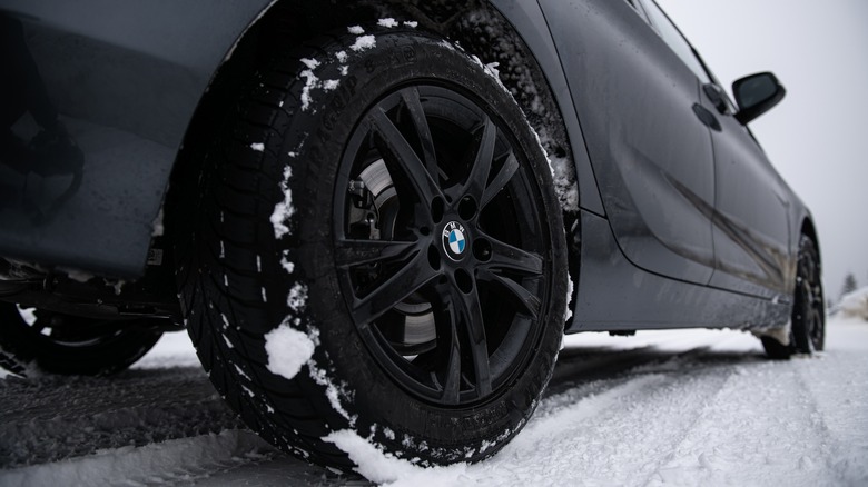 Goodyear tires on BMW in snow