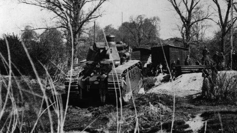 A Char 2C crossing river