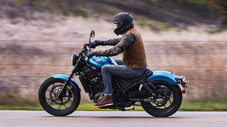 Person riding a Honda Rebel 1110