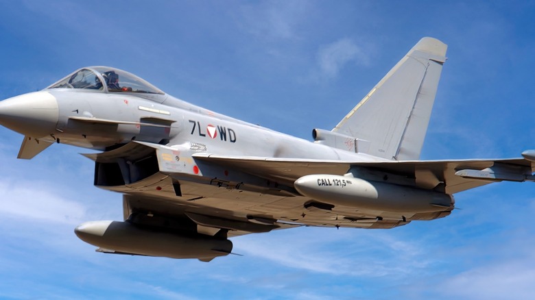 A close up shot of a Eurofighter Typhoon 