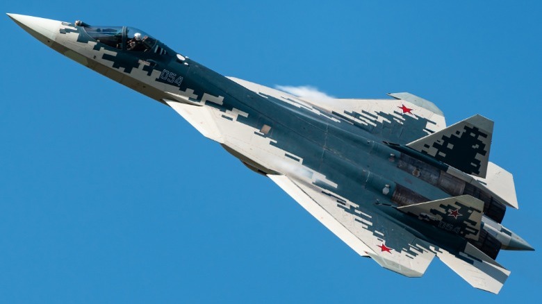 Russia Sukhoi Su-57 at a demonstration