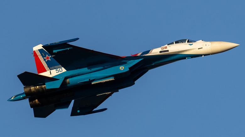 Su-35 fighter flying